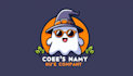 create cute cartoon ghost sunglasses witch hat logo with text with any file