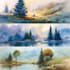 paint landscapes in watercolor