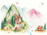 make watercolor map illustration for anything
