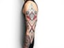 create sleeve tattoo design in geometric style