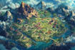 hand draw a fantasy map with digital