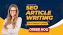 do SEO article writing, blog post writing and content writing