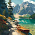 draw a 2d flat vector landscape illustration for you
