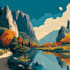 draw a flat vector landscape illustration