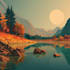 draw a flat vector landscape illustration