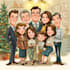 do a christmas caricatures, winter holidays cartoons