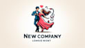 make couple dancing elegant romance mascot logo without any copyright concept