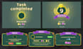 design 2d game UI hud screens, elements and mobile UI kit