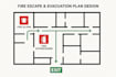 create emergency fire escape plan, evacuation map and safety diagram