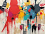 manually design graffiti wall art canvas