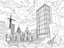 create black and white line art illustrations