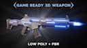 create 3d weapon model for games low poly game ready with pbr textures