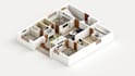 architectural 3d floor plan isometric view