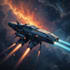 create a spaceship illustration art