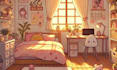 draw anime background for visual novel, game illustration, vtuber, landscape