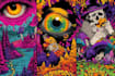 create illustration with psychedelic style art