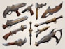 design weapons illustrations, assets and props