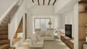 create 3d kitchen, dining and living room design