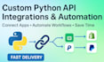 create python API integrations, automation scripts to connect apps and services