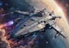 illustrate a sci fi spaceship art