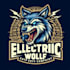 make a create an electric wolf mascot logo with  t shirt design