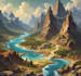 hand draw a fantasy map with digital watercolours