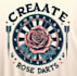 create retro t shirt rose darts logo