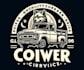 make retro wolf classic truck courier service logo