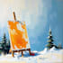 paint a real oil painting on canvas