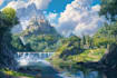 digitally paint fantasy landscape