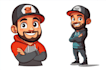 draw a vector 2d character, cartoon character