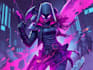 design cyberpunk and fantasy character splash art