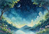 illustrate watercolor environment background art