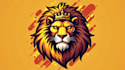make eye catching king lion head mascot logo design