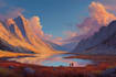 draw digital cityscape or countryside landscapes