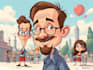 draw artistic cartoon caricatures