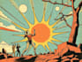 draw a retro vintage comic illustration