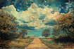 create a fantasy landscape, background illustration