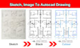convert pdf, sketch or image floor plan to autocad dwg