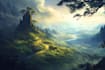 create a fantasy landscapes and scenery art