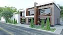 upgrade 3d exterior office facade,front elevation, driveway urban cgi rendering