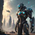 custom futuristic mecha robot character art
