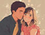 draw cute couple chibi illustration