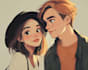 draw cool anime couple for you