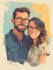 draw custom couple vector portrait