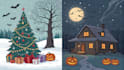 draw christmas and halloween illustrations