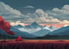 illustrate beautiful flat landscape illustration art