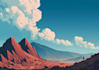illustrate beautiful flat landscape illustration art