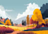 illustrate beautiful flat landscape illustration art