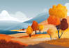 illustrate beautiful flat landscape illustration art